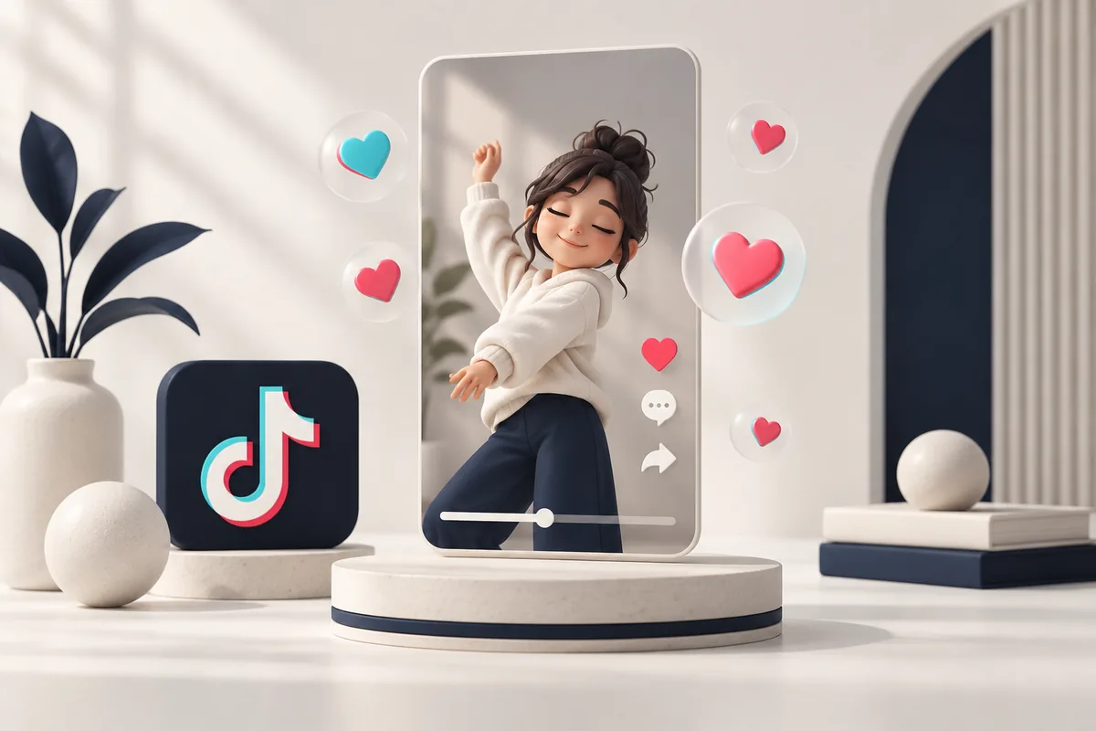TikTok Beğeni hizmetini temsil eden illüstrasyon