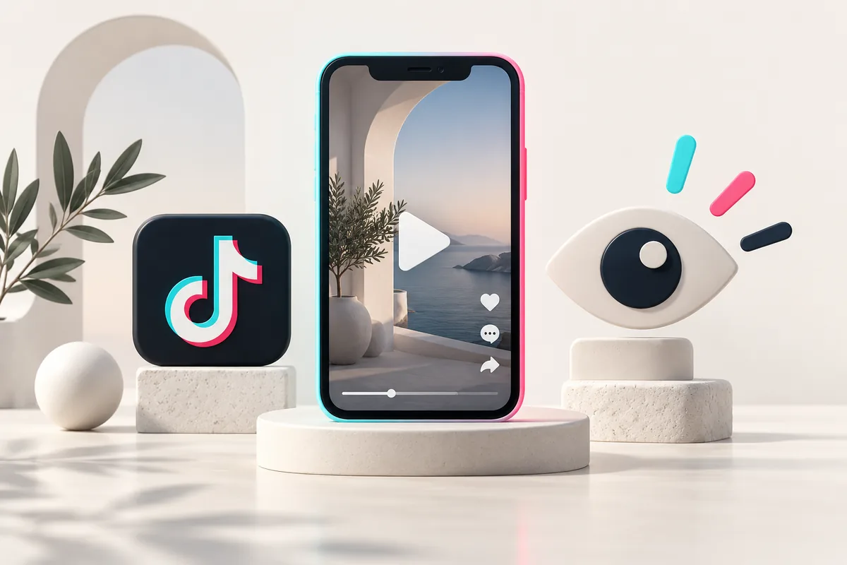 TikTok Video İzlenme hizmetini temsil eden illüstrasyon